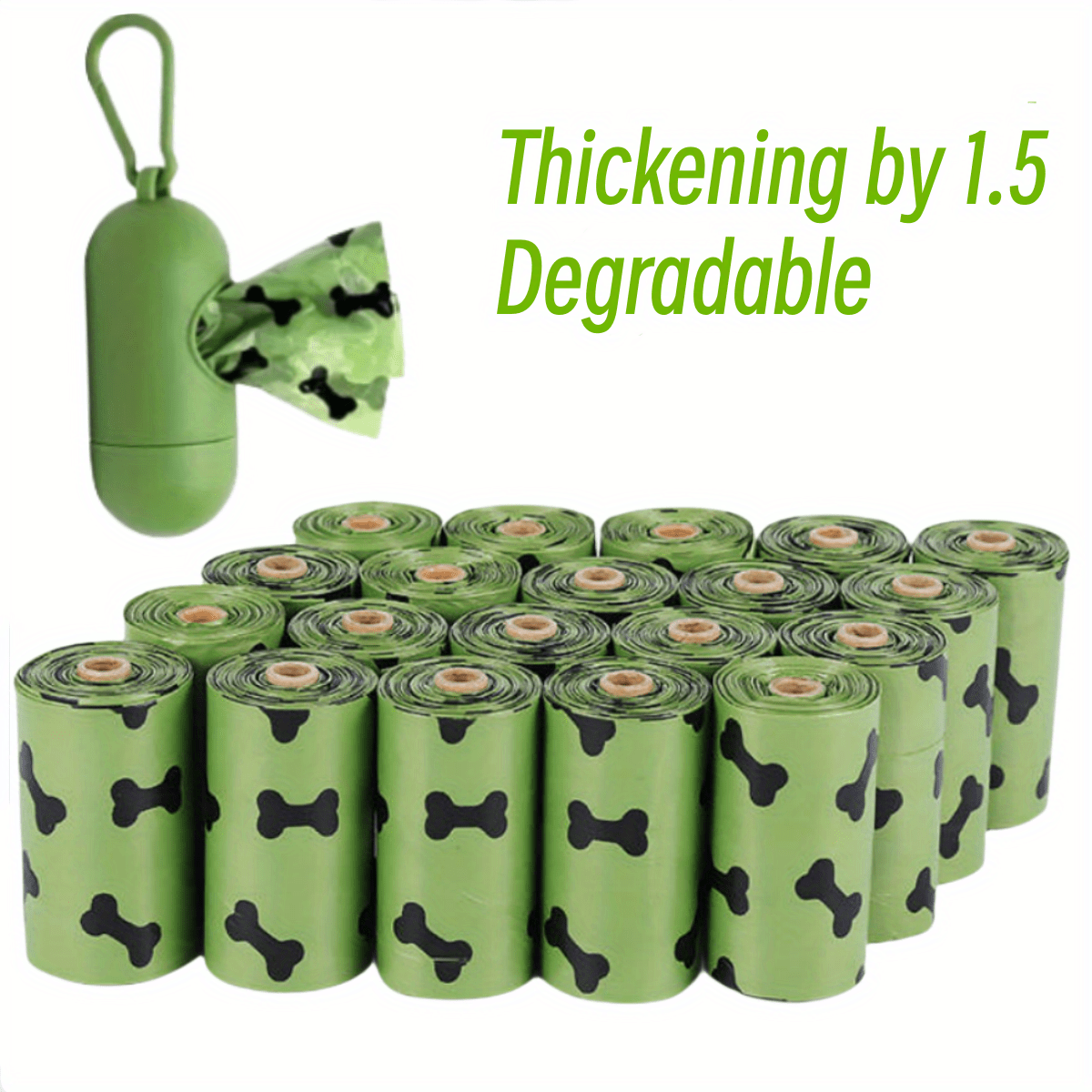 Eco-Friendly Biodegradable Dog Poop Bags With Free Dispenser