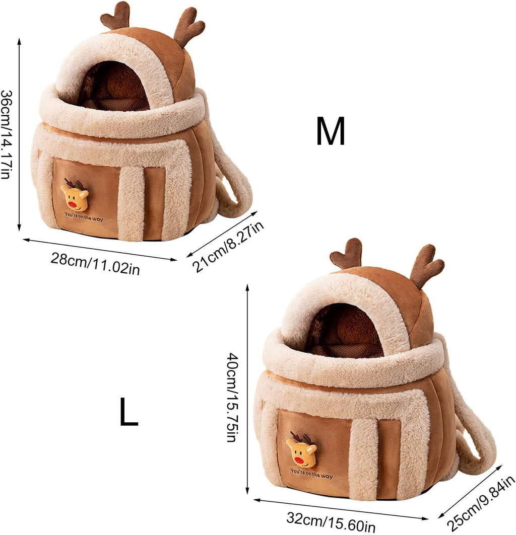 Plush Reindeer Dog Carrier Bag — Warm, Cute & Adventure-Ready