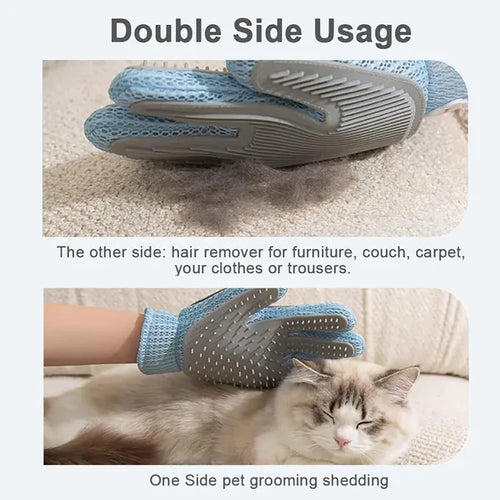 2-in-1 Grooming Glove for Easy Fur Removal and Massage