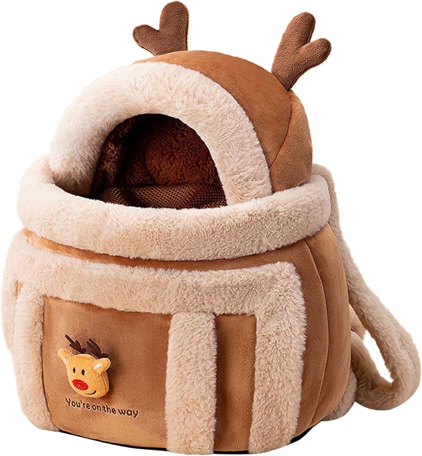 Plush Reindeer Dog Carrier Bag — Warm, Cute & Adventure-Ready